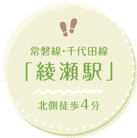 常磐線・千代田線「綾瀬駅」徒歩4分